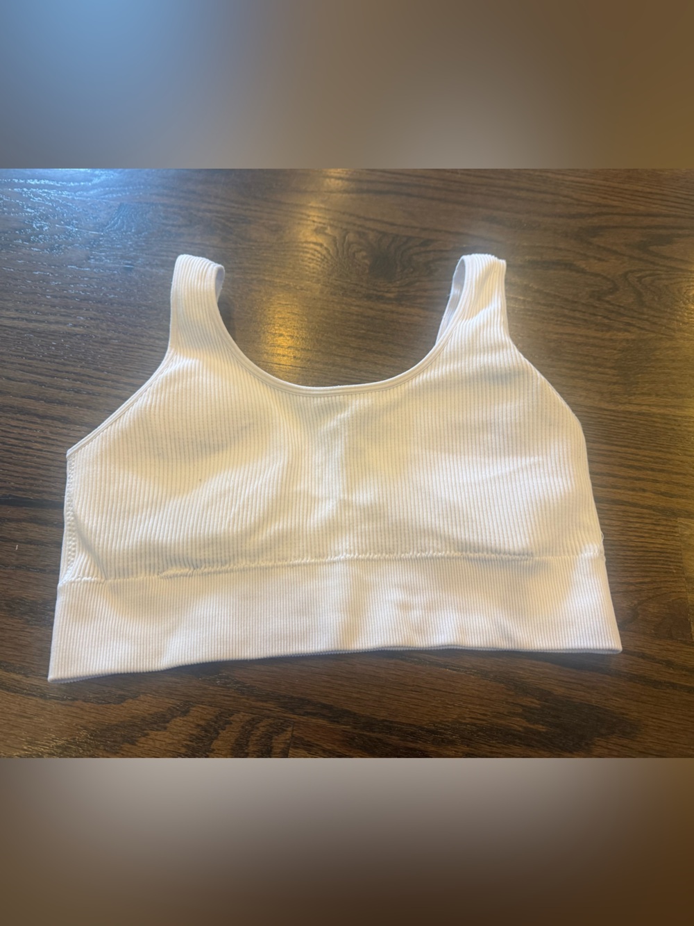 SO White Ribbed Bralette Top